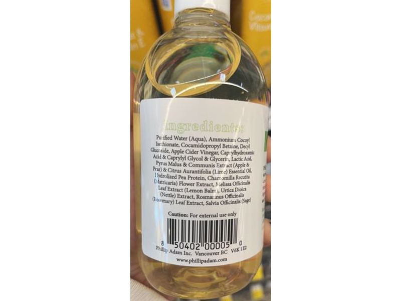 Phillip Adam Shampoo, Apple Cider Vinegar, 12 fl oz/355 mL