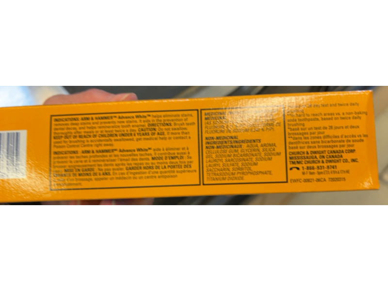 Arm & Hammer 3 In 1 Advance White Toothpaste, Winter Mint, 120 mL