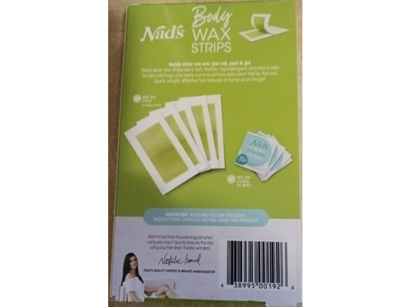 Nad's Body Wax Strips, Soothing Shea Butter, 24 Count