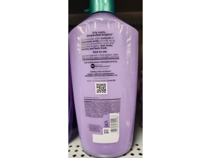 L'Oreal Paris Elvive Hyaluron Pure 72H Rehydrating Conditioner, 28 fl oz/828 mL