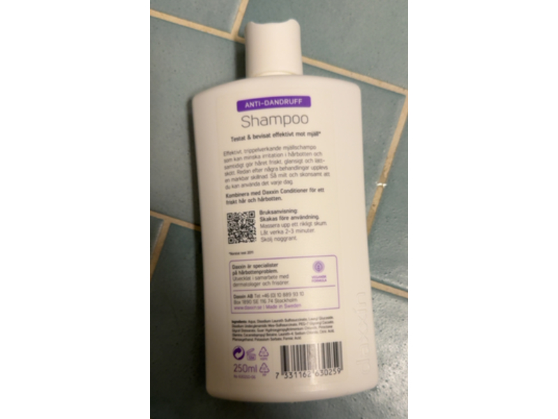 Daxxin Of Sweden Anti Dandruff Shampoo, Fragrance Free, 250 mL