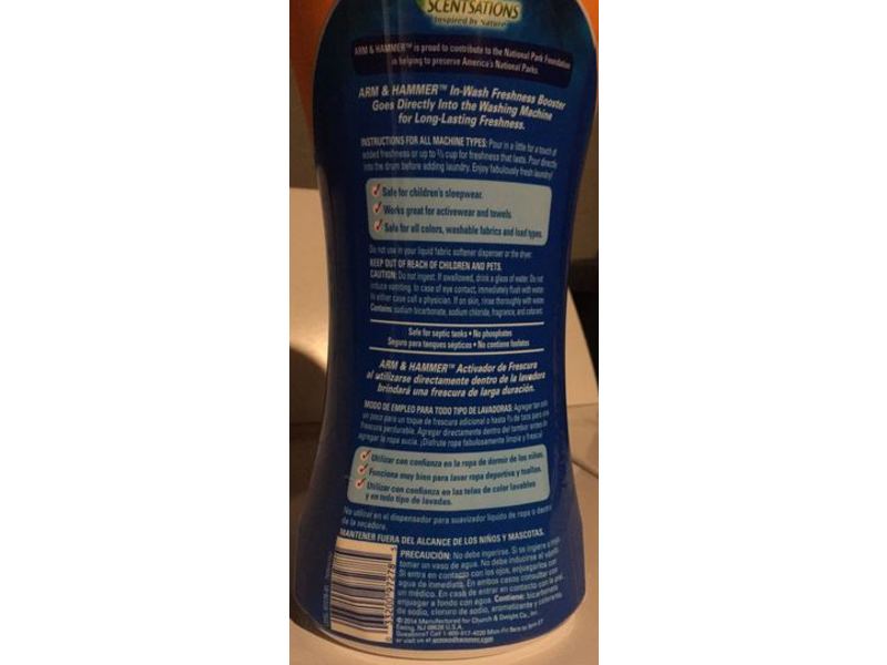 Arm & Hammer Clean Scentsations In-Wash Freshness Booster, Purifying Waters, 37.8 oz/1.07 kg