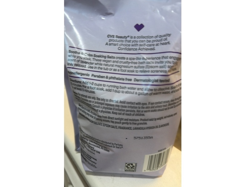 CVS Beauty Soothe & Calm Soaking Salts, Lavender, 48 oz/1.36 kg