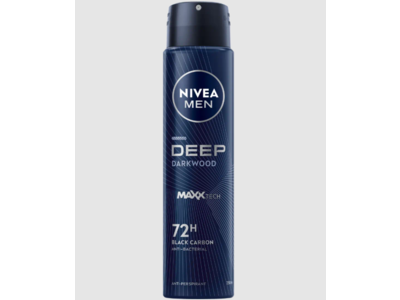 Nivea Men MaxxTech Black Carbon Anti-Bacterial Anti-Perspirant, Deep Darkwood, 250 mL