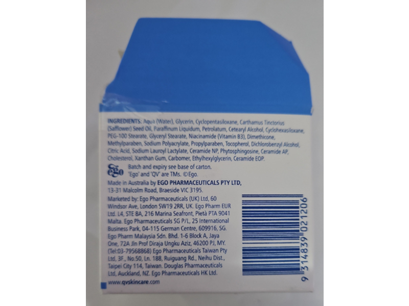 Ego Qv Nurturing Face Night Cream, Vitamin B3 + Ceramides, 50 g