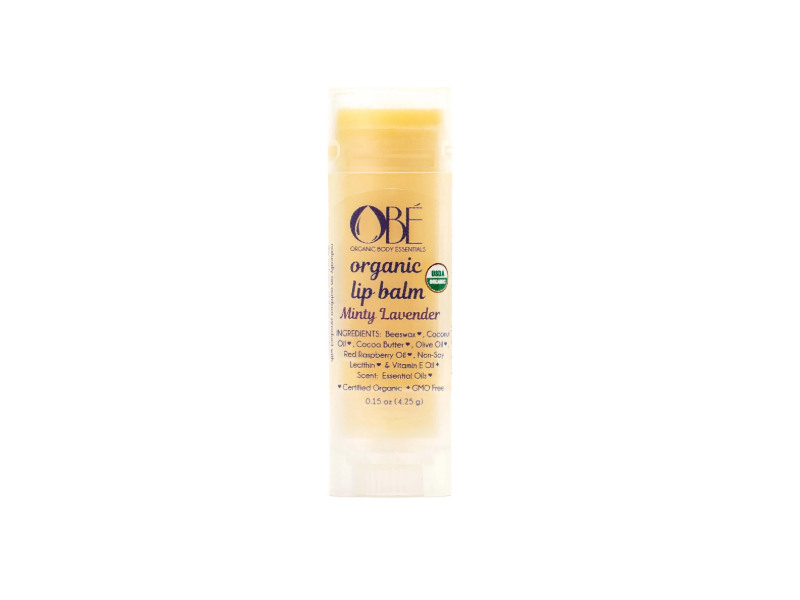 Organic Body Essentials Organic Lip Balm, Minty Lavender, 0.15 oz/4.25 g