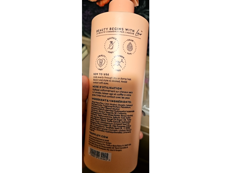 TruffLuv Argan Curl Cream, Black Truffle Extract, 16.9 fl oz/500 mL