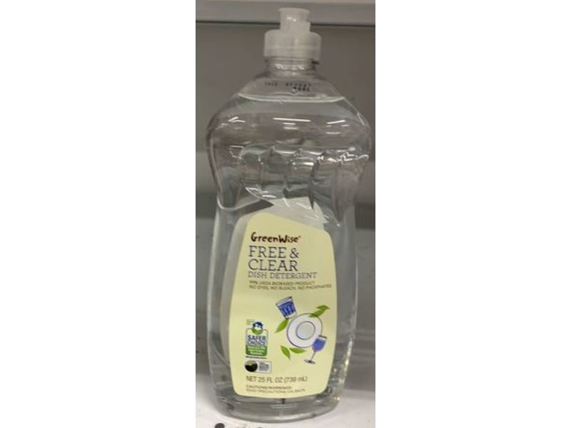 GreenWise Free & Clear Dish Detergent, 25 fl oz