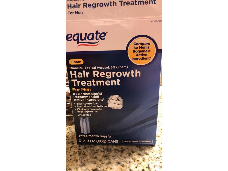 Equate Hair Regrowth Treatment for Men, 2.11 oz/60 g (3 cans)