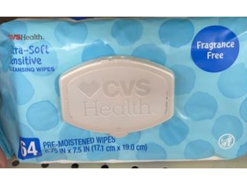 Cvs Health Ultra Soft Sensitive Cleansing Wipes, Fragrance Free, 64 Count