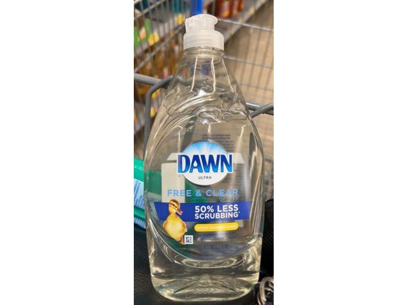 Dawn Ultra Dish Liquid, Free & Clear, Lemon Essence Scent, 14.6 oz