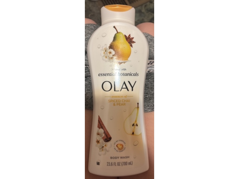 Olay Essential Botanicals Body Wash, Spiced Chai & Pear, 23.6 fl oz/700 mL