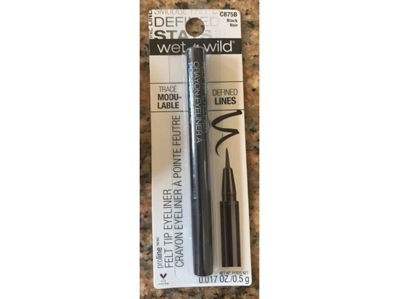 Wet N Wild Proline Felt Tip Eyeliner, Black, 0.017 fl oz / 0.5 g, Pack Of 3
