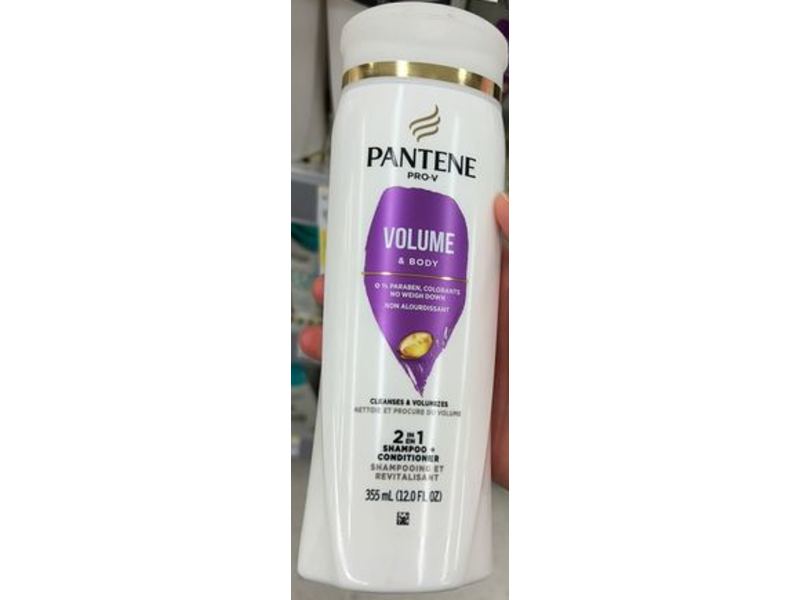 Pantene Pro-V 2 In 1 Shampoo + Conditioner, Volume & Body, 12 fl oz/355 mL