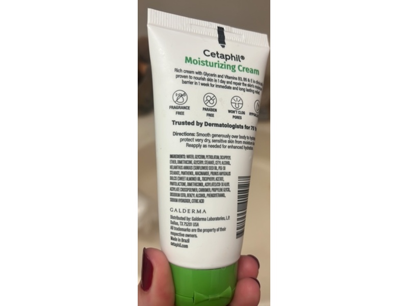 Cetaphil Moisturizing Cream, Glycerin, Vitamin B3 & B5, 1.7 oz/50 g, Pack Of 12