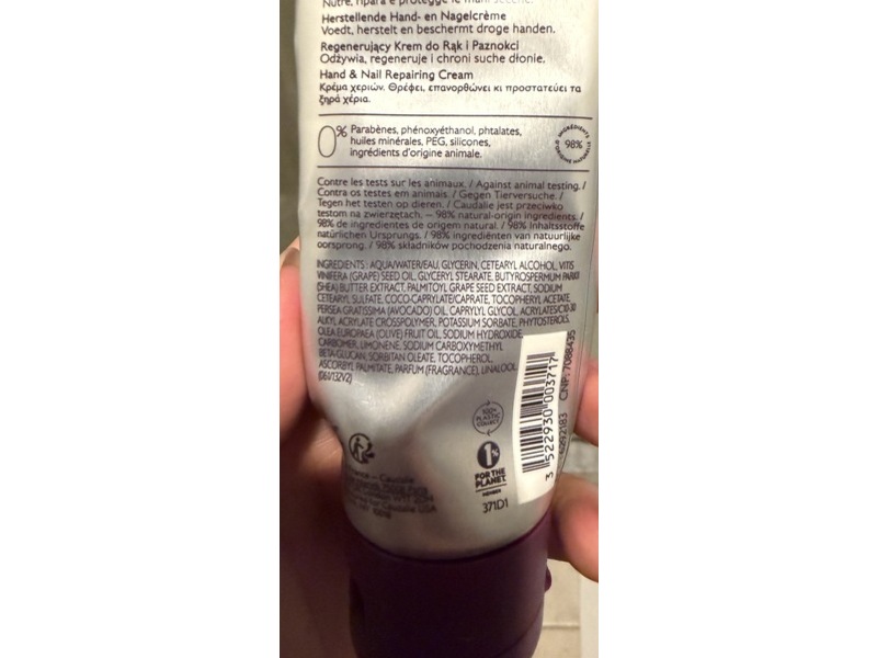 Caudalie The des Vignes Hand & Nail Repairing Cream, 2.5 fl oz/75 mL