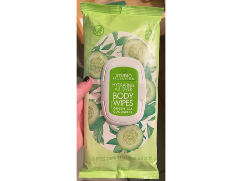 Studio Selection Hydrating All Over Body Wipes, Green Tea Cucumber, 20 Count