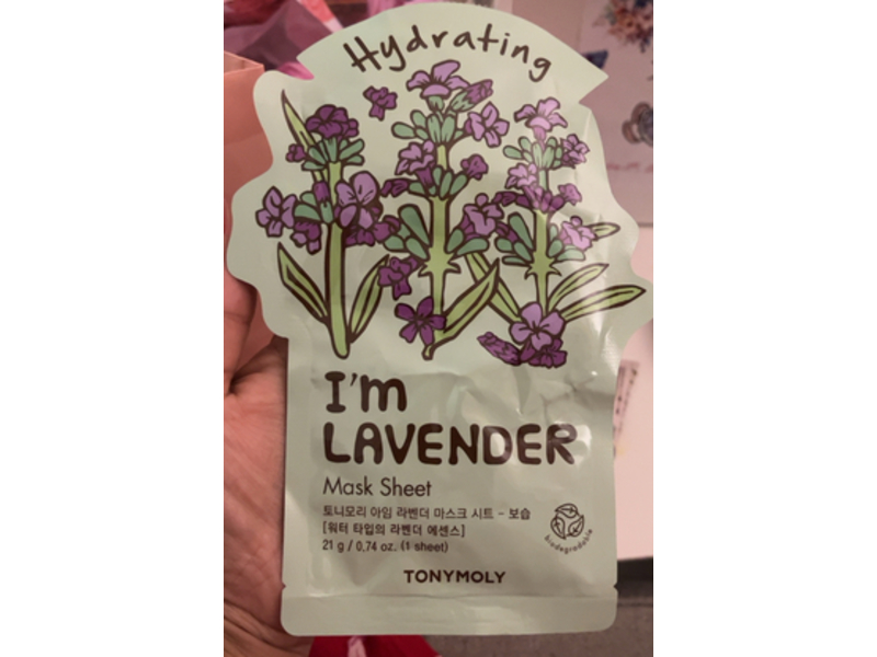 Tony Moly Hydrating Mask Sheet, I'm Lavender, 0.74 oz/21 g