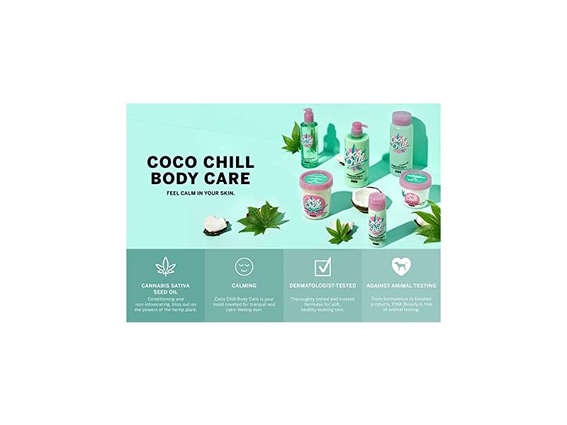 Victoria's Secret Coco Chill Calming Body Lotion, Pink, Cannabis Sativa Seed Oil, 34 fl oz/414 mL