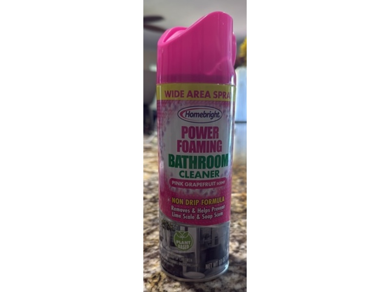 Homebright Power Foaming Bathroom Cleaner, Pink Grapefruit, 10 oz