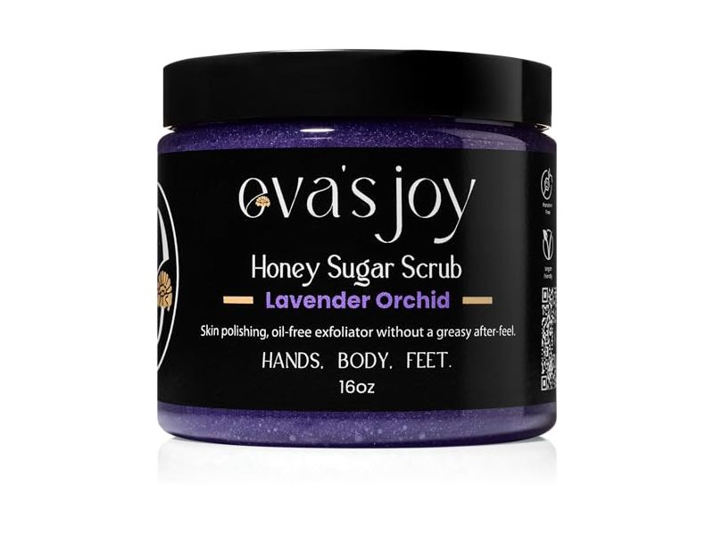 Eva’s Joy Honey Sugar Scrub, Lavender Orchid, 16 oz
