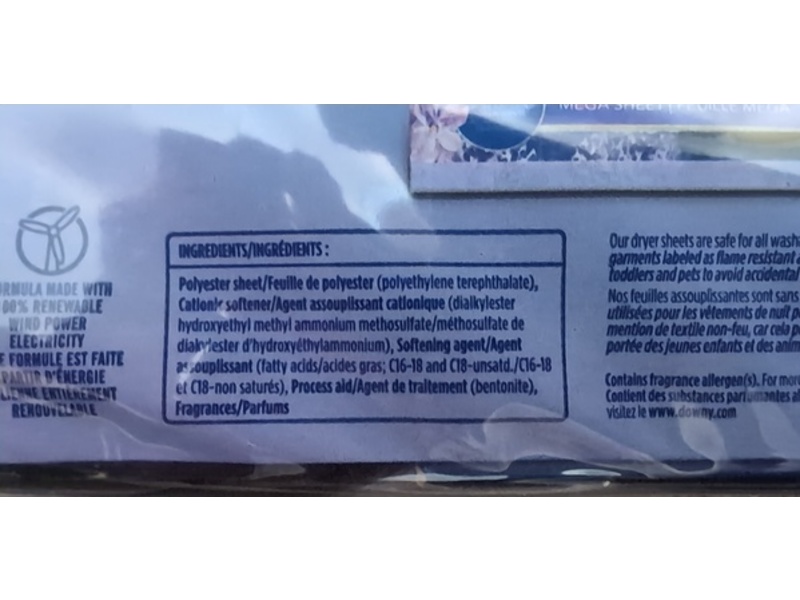 Downy Infusions Calm Fabric Softener Mega Dryer Sheets, Lavender & Vanilla Bean, 180 Count