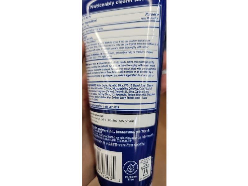Equate Stubborn Acne Control Exfoliating Wash, Salicylic Acid 2%, 6.78 fl oz/200 mL