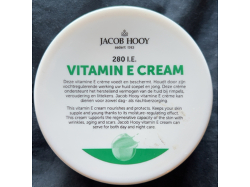 Jacob Hooy Vitamin E Cream, 140 mL