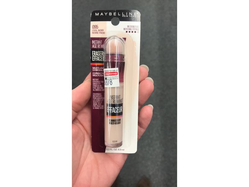 Maybelline Instant Age Rewind Eraser Dark Circles Treatment Concealer, Cool Ivory, 0.2 fl. oz.