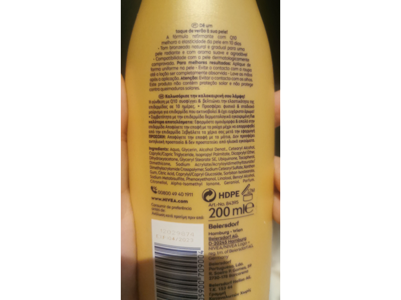 Nivea Body Lotion, Q10 Firming + Bronze, 200 mL