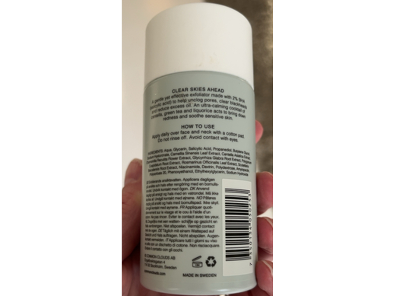 Common Clouds Water Gentle Exfoliating Bha Toner, 4.2 fl oz/125 mL