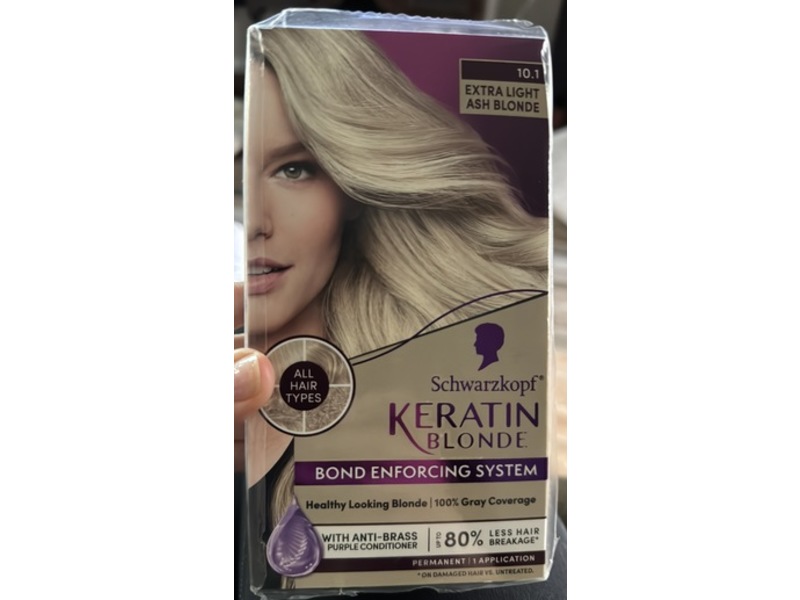 Schwarzkopf Keratin Blonde Permanent Hair Color, 10.1 Extra Light Ash Blonde, 1 Application