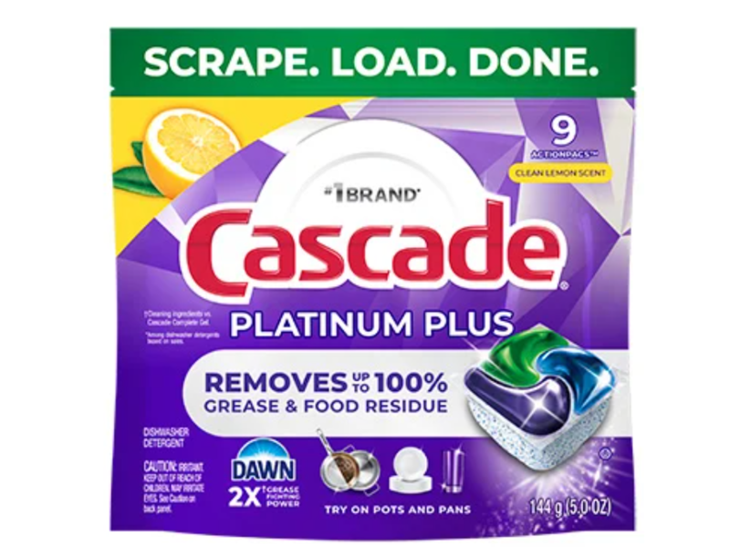Cascade Platinum Plus Dishwasher Pods, Clean Lemon Scent, 5.0 oz/144 g