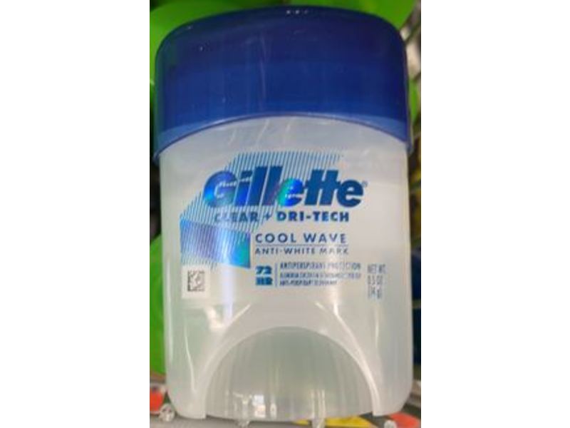 Gillette Clear + Dri-Tech Antiperspirant, Cool Wave, 0.5 oz/14 g
