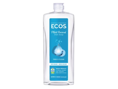Ecos Dish Soap, Free & Clear, 25 fl oz/739 mL