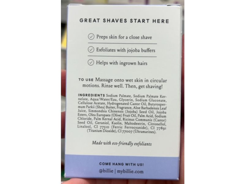 Billie Body Buffer Pre Shave Exfoliating Bar, 3.5 oz