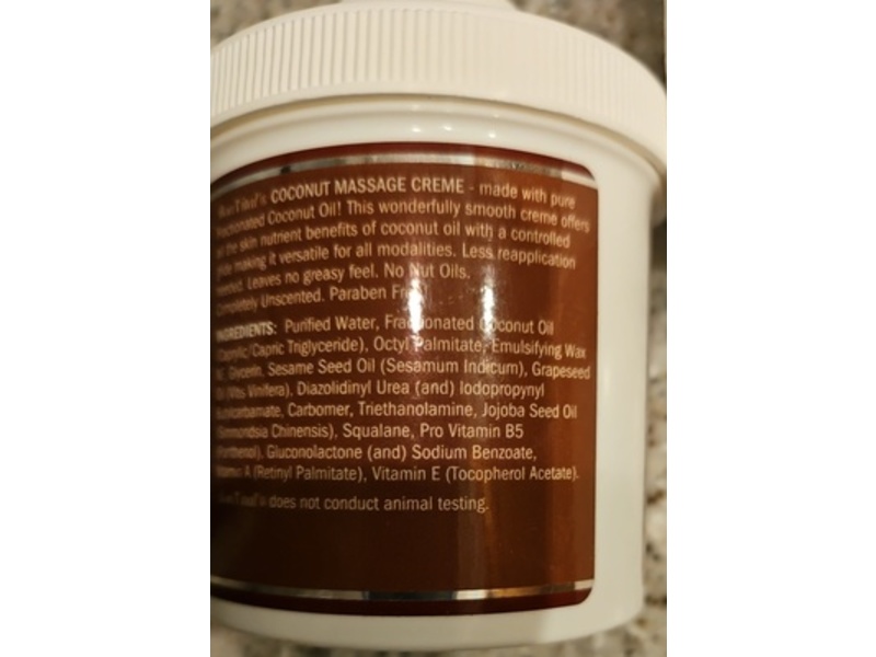 Bon Vital' Massage Creme, Coconut, 6 fl oz/177 mL