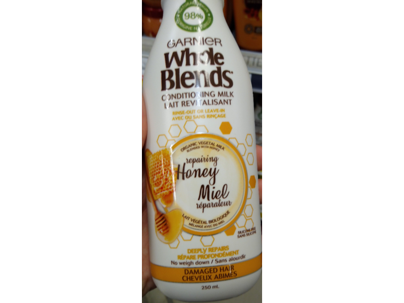 Garnier Whole Blends Conditioning, Milk Repairing Honey, 250 mL