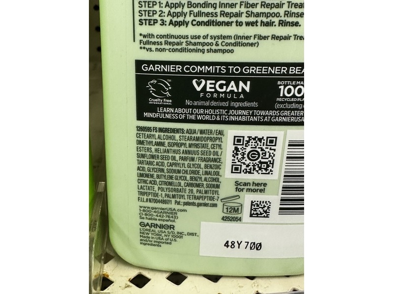Garnier Hair Filler + Polypeptide Conditioner, 10.3 fl oz/300 mL