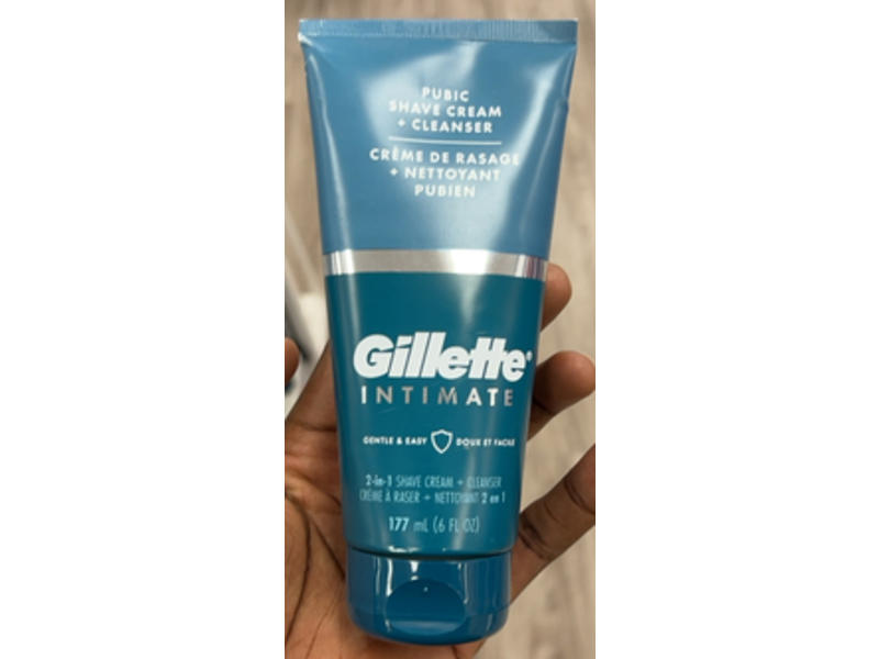 Gillette Intimate 2 In 1 Pubic Shave Cream + Cleanser, 6 fl oz/177 mL