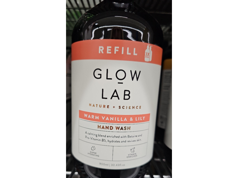 Glow Lab Nature + Science Hand Wash, Warm Vanilla & Lily, 30.43 fl oz/900 mL
