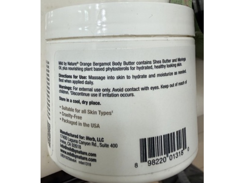 Mild By Nature Body Butter, Orange Bergamot , 4 oz/114 g