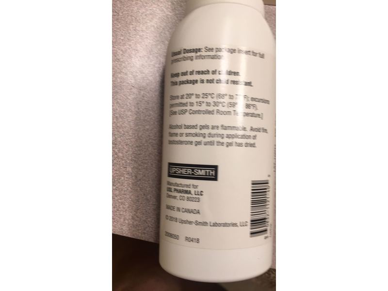 Testosterone Gel, 12.5 mg, 88 g Upsher-Smith Laboratories (RX)