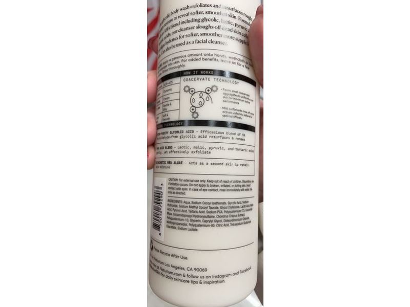 Naturium The Smoother Glycolic Acid Body Wash, 16.9 fl oz/500 mL