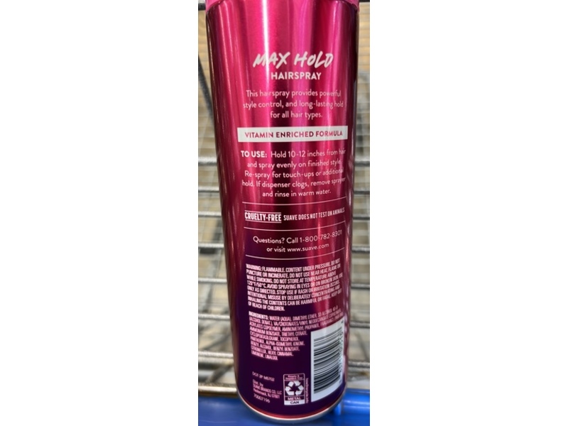 Suave Max Hold Hairspray, 11 oz/312 g
