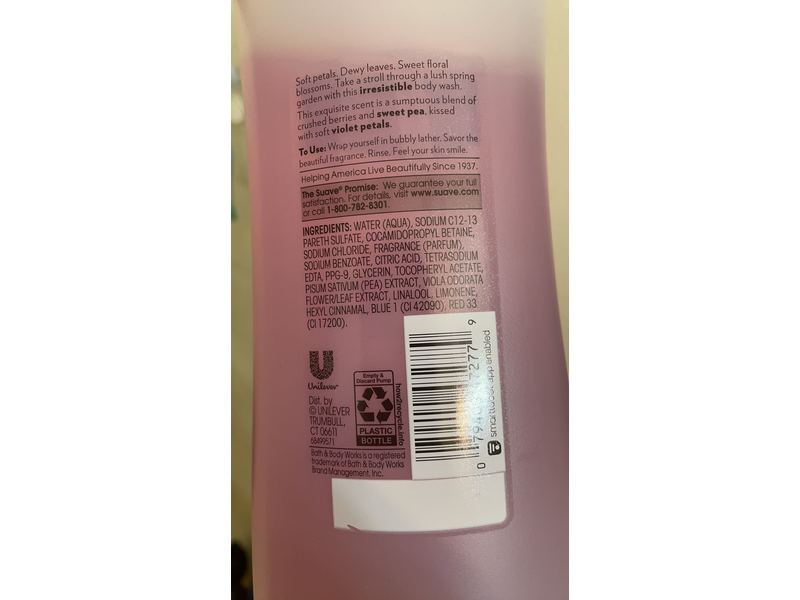 Suave Body Wash, Sweet Pea & Violet, 28 fl oz/828 mL