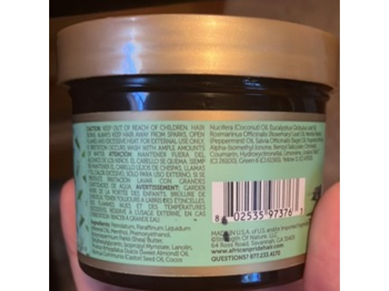 African Pride Feel It Formula Hair Strengthening Balm, Peppermint, Rosemary & Sage, 4 oz/113 g