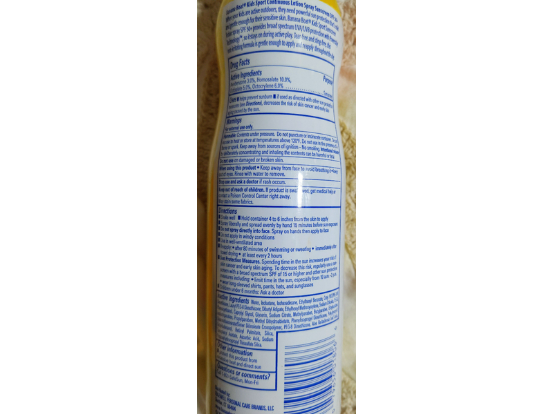 Banana Boat Kids Sport Sunscreen Lotion Spray, SPF 50+, 6 oz/178 g