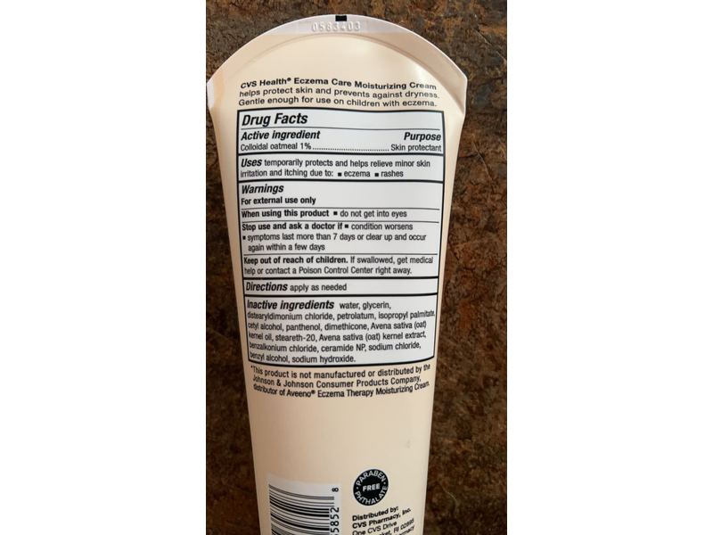 Cvs Health Eczema Care Moisturizing Cream, Natural Colloidal Oatmeal, 7.3 oz/207 g