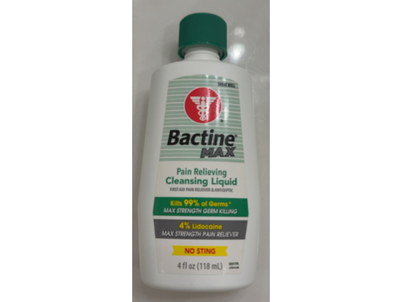 Bactine Max Pain Relieving Cleansing Liquid, 4 fl oz/118 mL